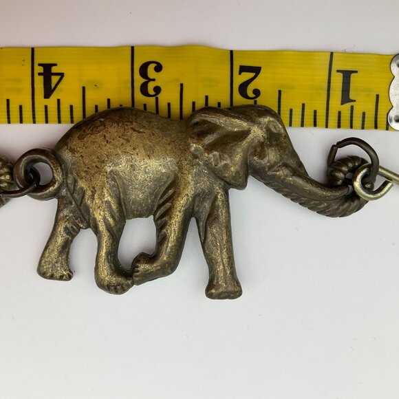 Vintage Medium-Large Adjustable Belt or Necklace Elephant Chain Link Brass Boho - Picture 9 of 11